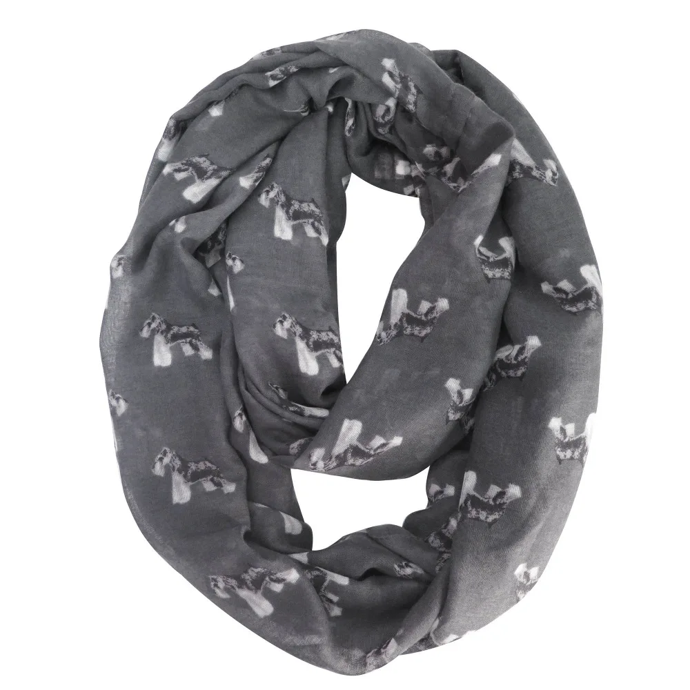 

Miniature Schnauzer Dog Print Womens Infinity Loop Tube Scarf Wrap Soft Lightweight Pet Puppy Gift Idea