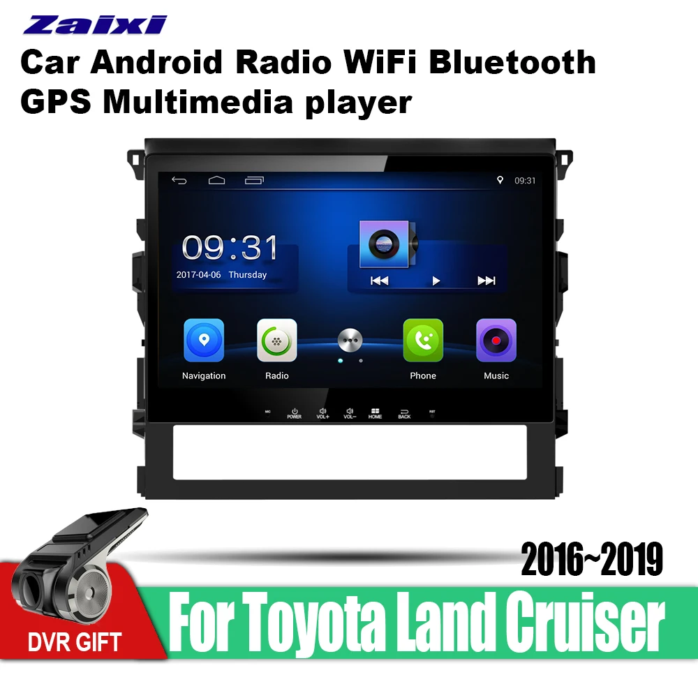 

ZaiXi Android Car GPS Multimedia Player For Toyota Land Cruiser 2016~2019 car Navigation radio Video Audio Car Player Bluetooth