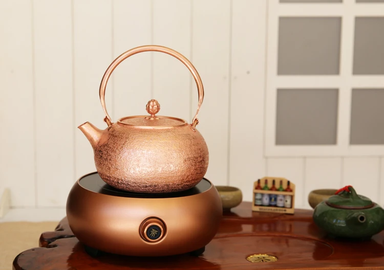 Ручной Работы Чистый Медь чайник высокого Класс Чай воды чайник толщиной крышка подарок