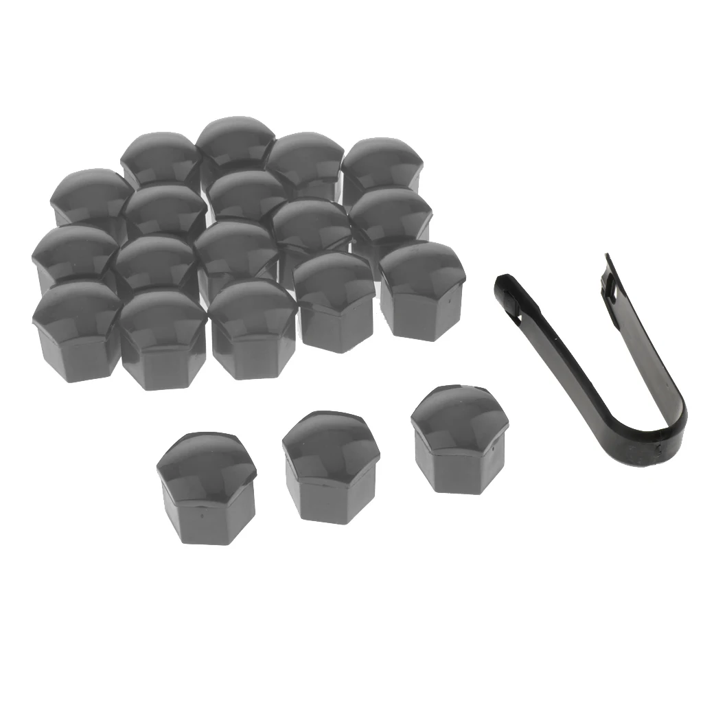 20 Pcs Plastic Hexagonal Socket Car Wheel Hub Screw Cover 19mm Waterproof Rustproof Wheel Lugs for Universal Vehicles