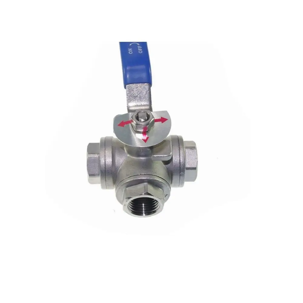 

1pc DN25 G1" Female 3-Way T-Port 304 Stainless Steel Ball Valve