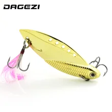 DAGEZI Новый золото/серебро металл spinner ложка рыболовная приманка Жесткий приманки блестки шума Блестка с перо высоких крюк снасти