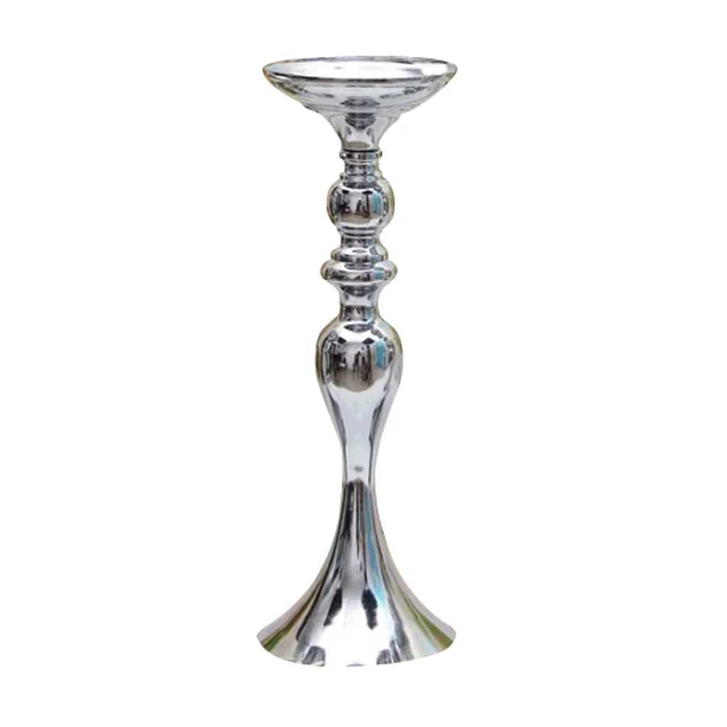 1 Piece Colored Candle Holders Metal Candlestick Flower Vase Table Centerpiece Event Flower Rack Road Lead Wedding Decoration 