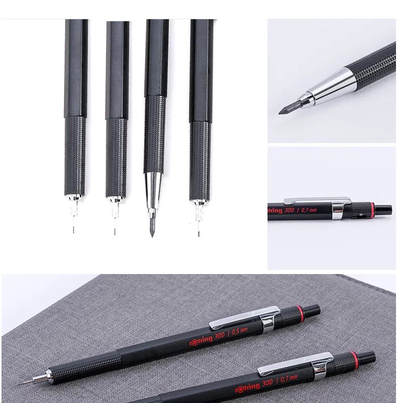 Rotring 300 0,5 мм/0,7 мм/2,0 мм автоматический механический карандаш пластиковая ручка держатель студенческие канцелярские принадлежности для письма