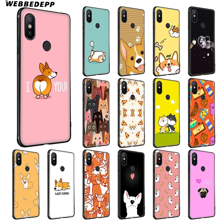 

WEBBEDEPP Corgi cartoon Dog Soft Silicone Case for Xiaomi Redmi Note 7 6 6A 5 4 4X 4A 5 S2 Plus Pro Lite for Redmi Go
