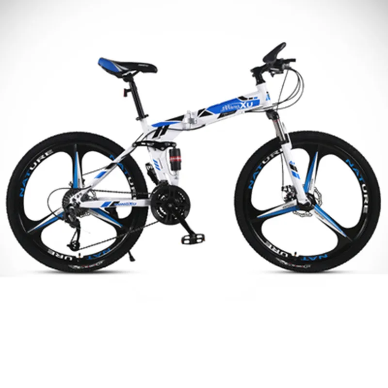 Top Folding Mountain 26 Inch Bike Both Men and Women Adult Double Damping Cross-country speed 21 24 27 speed 4