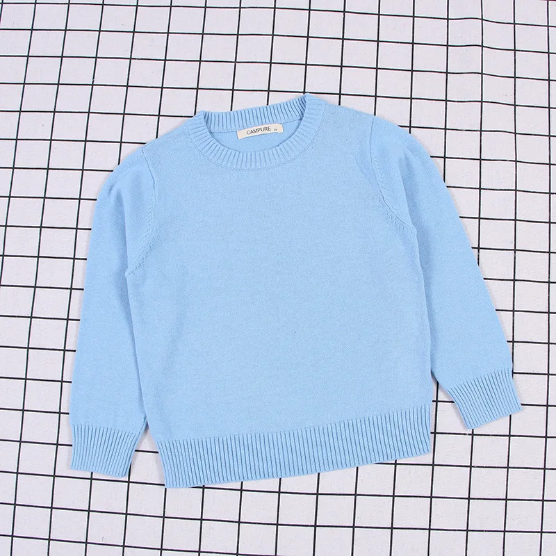 Boys Girls Cotton Sweater Kids Casual Basic Solid Sweaters Baby Boy Girl Long Sleeve O-Neck Tops Children Spring Color Clothing (4)