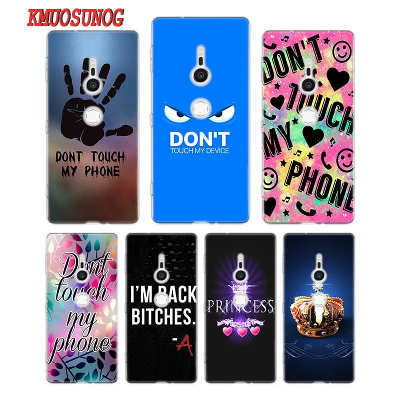 

Transparent Soft Silicone Phone Case Princess Don't touch me for Sony Xperia M5 E5 Z5 XA1 XA2 XZ1 XZ2 Compact