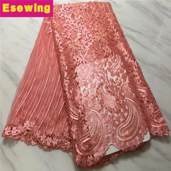 

Nigerian Lace Fabric 2020 High Quality Lace Beaded Lace Fabric Wedding Pink African With Beads Nigerian French Lace Fabric