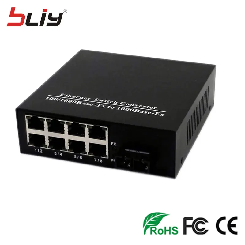 Bliy 1 гигабитный ethernet коммутатор 8 ethernet коммутатор двойной волоконный медиаконвертер ftth olt poe коммутатор mikrotik сетевой коммутатор 1000 Мбит/с