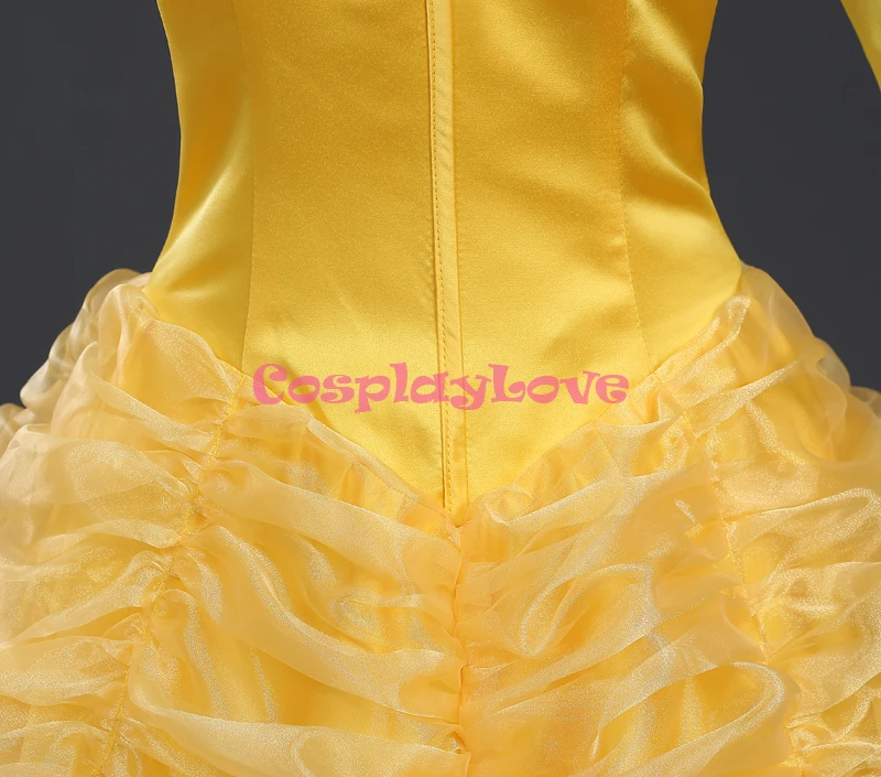 CosplayLove Beauty and The Beast Cosplay Custom-made Belle Cosplay Dress Yellow Adult Kid Princess Cosplay Costume With Cloak (8)