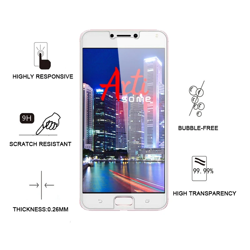 ARTISOME Glass For Asus Zenfone 4 Max ZC554KL 2.5D HD Front Film Screen Protector For Asus Zenfone 4 Max ZC554KL Tempered Glass (3)