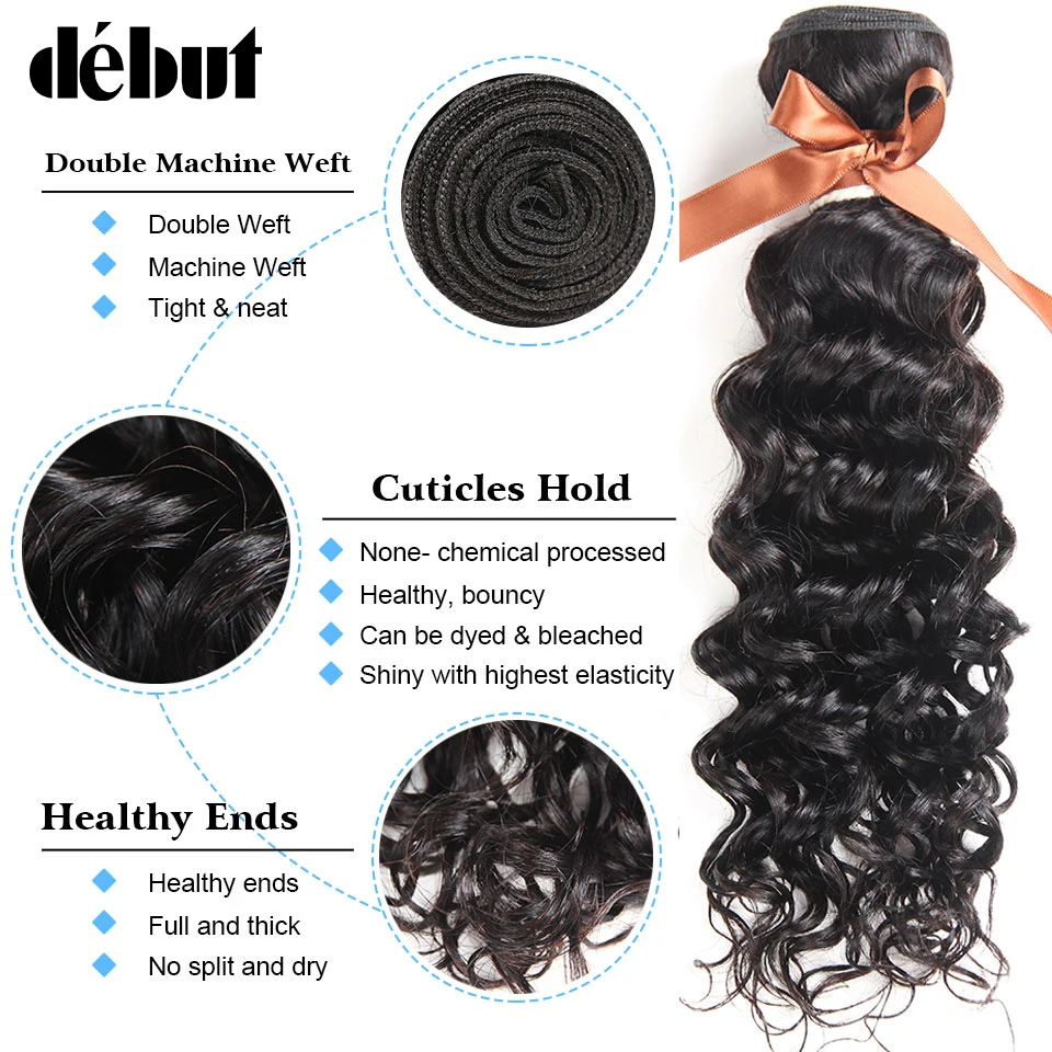 Debut Brazilian Hair Weave Bundles With Closure Non Remy Human Hair Water Wave 3 Bundles With Lace Closure Free Shipping Debut Brazilian Hair Weave Bundles With Closure Non Remy Human Hair Water Wave 3 Bundles With Lace Closure Free Shipping