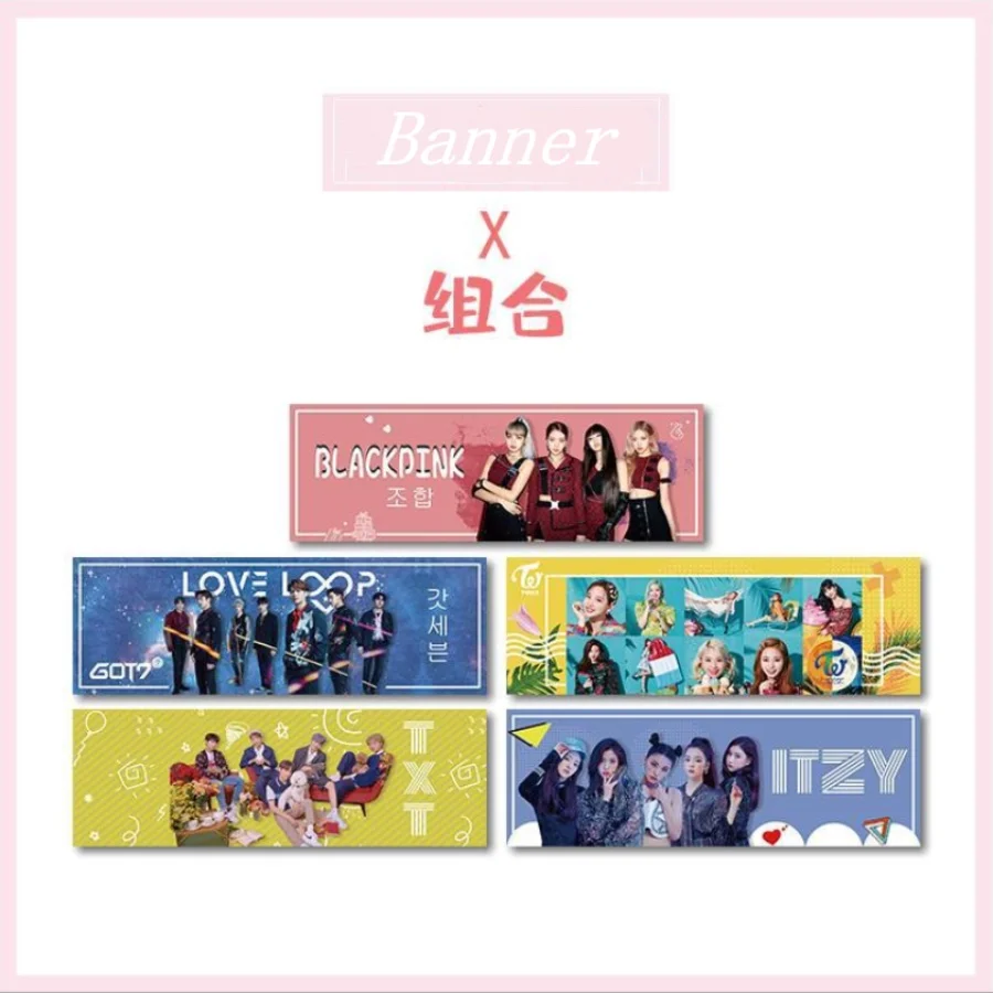 

Kpop Twice ITZY Blakcpink Fabric Banner TXT GOT7 Concert Airport Support Hang up Poster Fan Gift