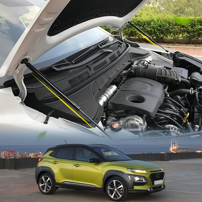 

Car Styling 2PCS Hood Cover Hydraulic Rod Strut Rod Telescopic Rod Engine Cover Support For Hyundai Kona 2017 2018 2019