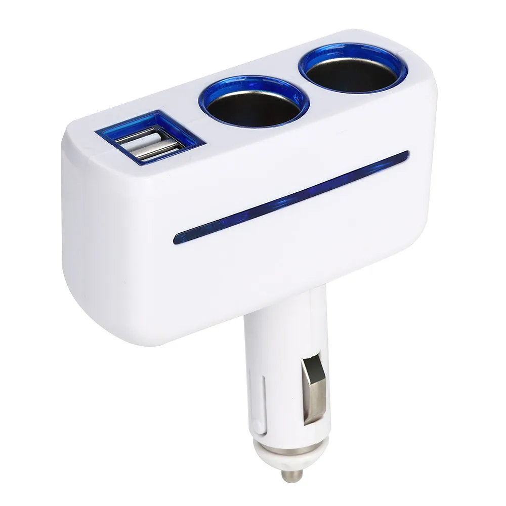 

2 Ways Cigarette Lighter Socket Splitter 12V Dual USB Charger Power Adapter Car Suitable for Smart phones, tablets, GPS, MP3