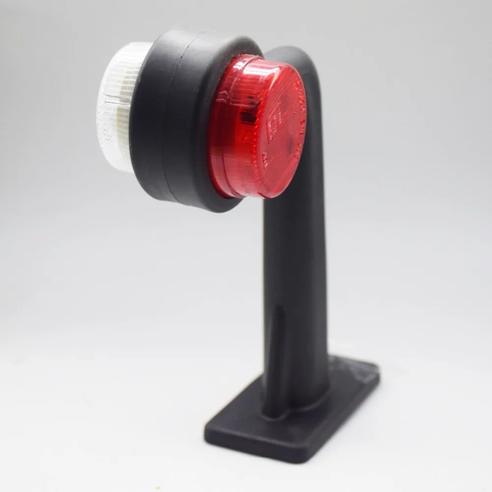 

Waterproof 2x 12/24V LED Side Outline Stalk Marker Light Lamp Trailer Truck Lorry White Clearance Lamp Red Rear Tail Lamp