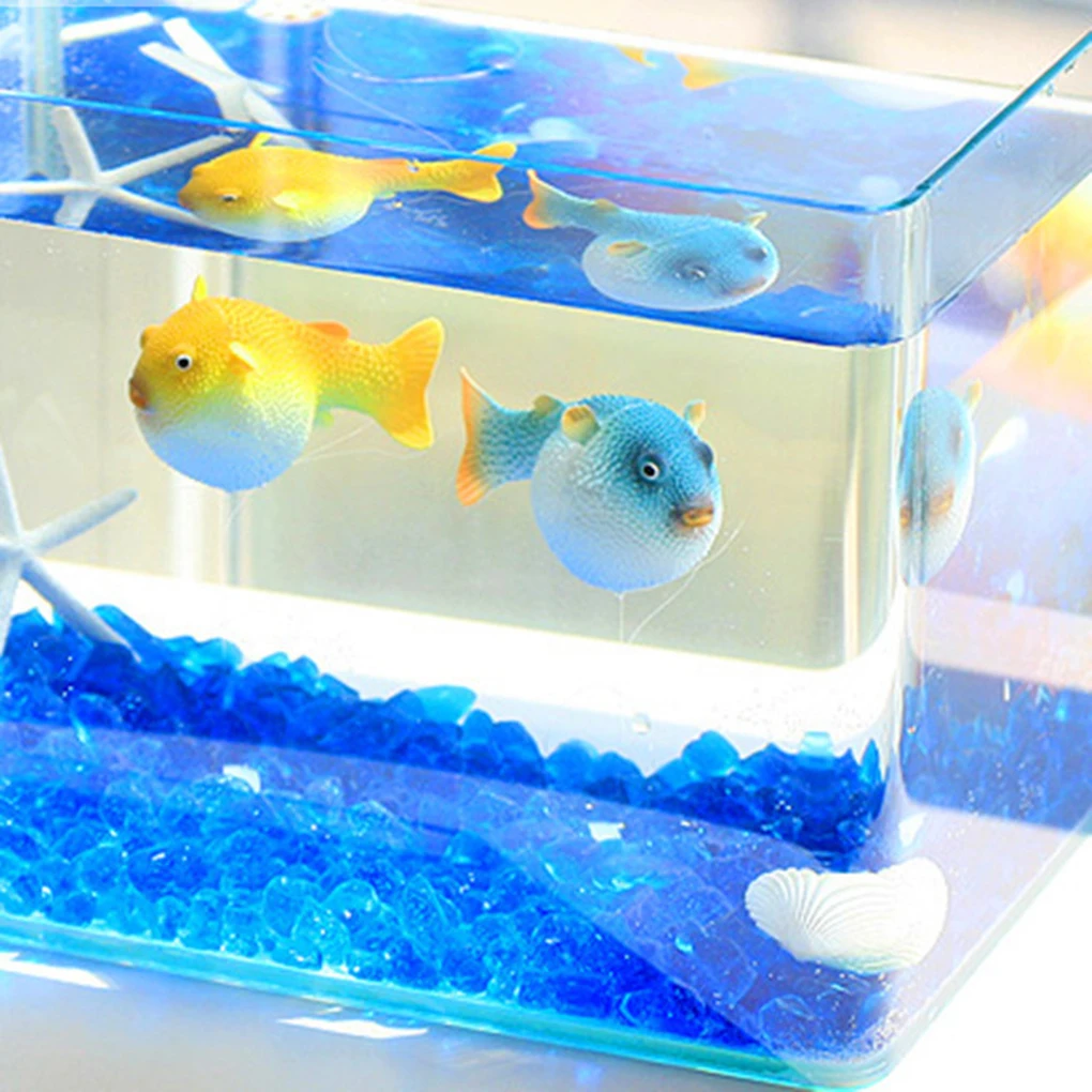 

Small Aquarium Puffer Fluorescent Simulation Puffer Fish Tank Ornaments Decorations