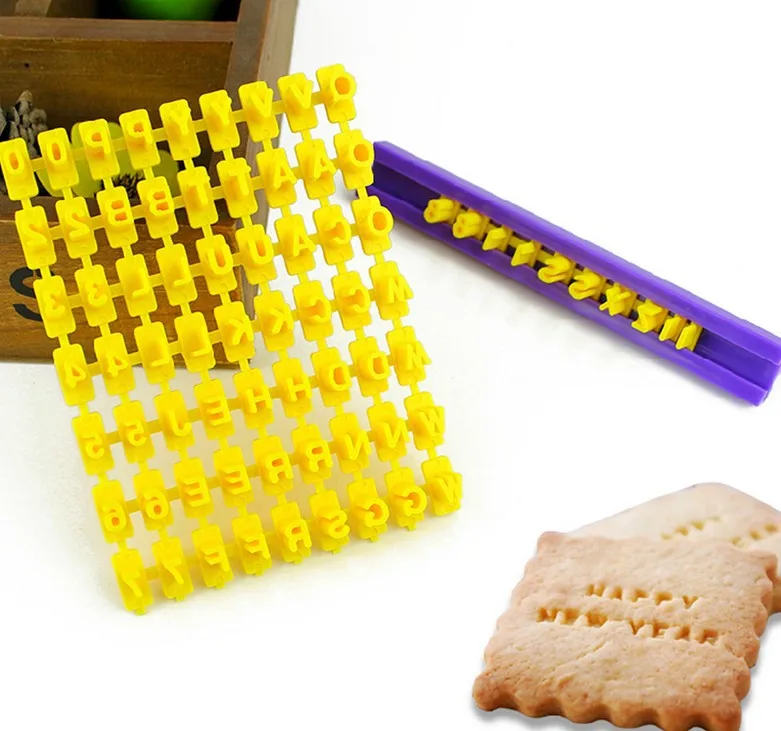 

Alphabet Number letter Impress Set cookie biscuit embosser cutter cake fondant DIY Mold Embosser Fondant Cake Decorating Mold