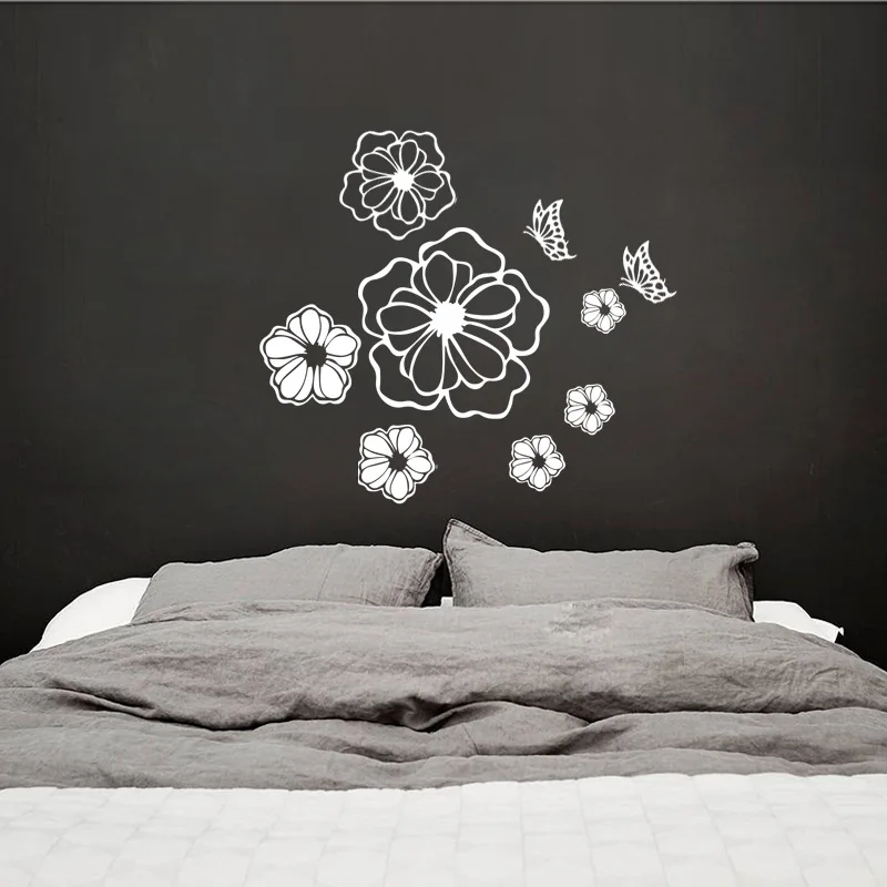 Flowers Butterflies Wall Sticker 55