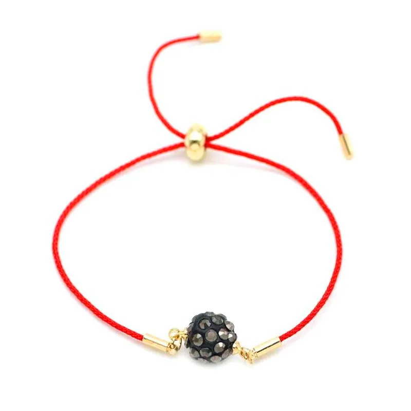 

Lucky Rhinestone Ball Red String Bracelet Femme 2019 New Simple pulseras