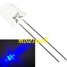 100 шт 8 мм круглый прозрачный синий светодиодный светильник-Ультра яркий синий светодиодный диоды для подавления переходных скачков напряжения прозрачный СВЕТОДИОДНЫЙ светильник