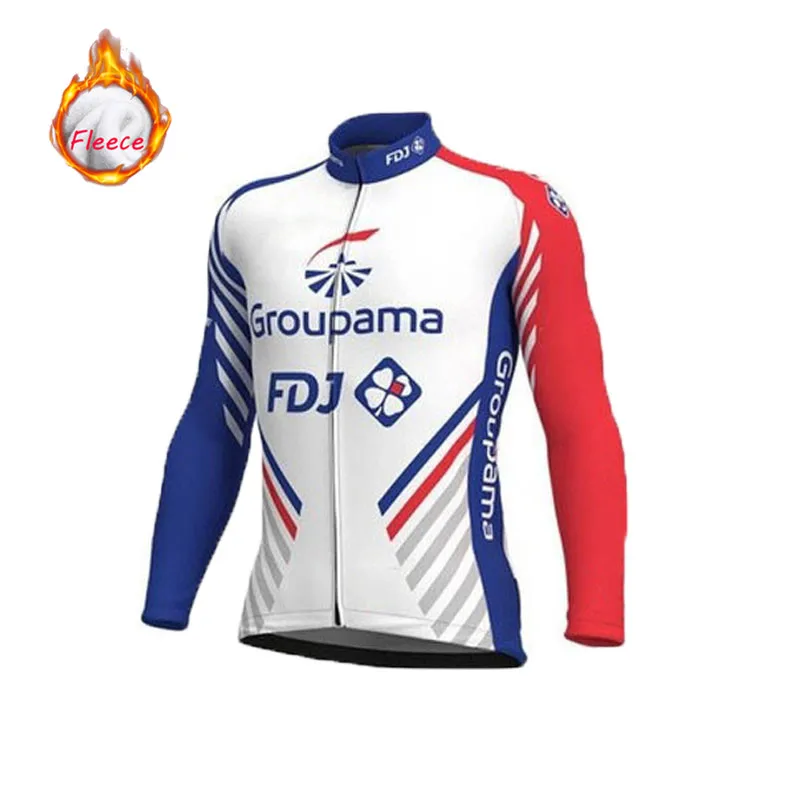 FDJ Pro Team велосипедные майки набор зимний термальный флис с длинными рукавами гонки MTB Майо велосипед одежда Traje de ciclismo - Цвет: long jerseys 2