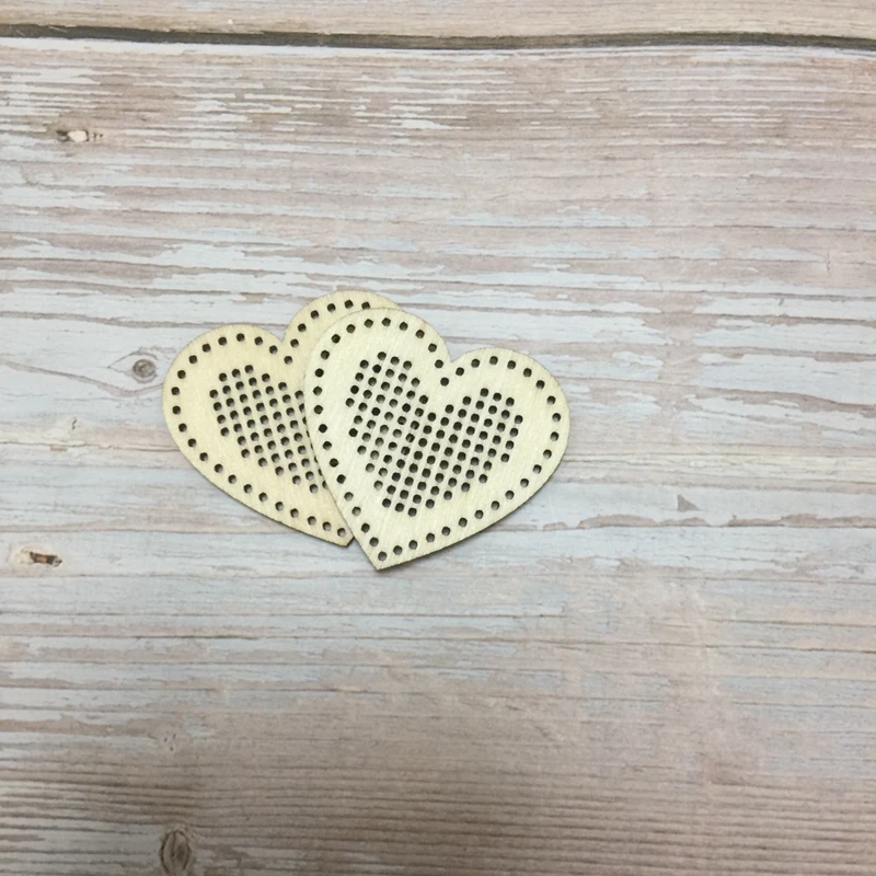 set of30 pcs 4cm wooden hearts shaped earring cross heart pendant heart necklace (2)