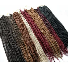 Pervado волосы низкотемпературные волокна синтетические 3s коробка косички Наращивание волос 14 18 дюймов 22 пряди/упаковка африканские крючком косички волос