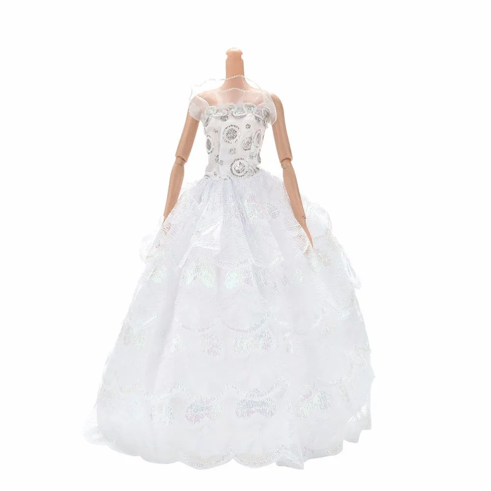 Горячая Распродажа, элегантное многослойное свадебное кружевное платье для куклы, роскошное цветочное Кукольное платье, одежда, шапка для кукол, аксессуары - Цвет: 9