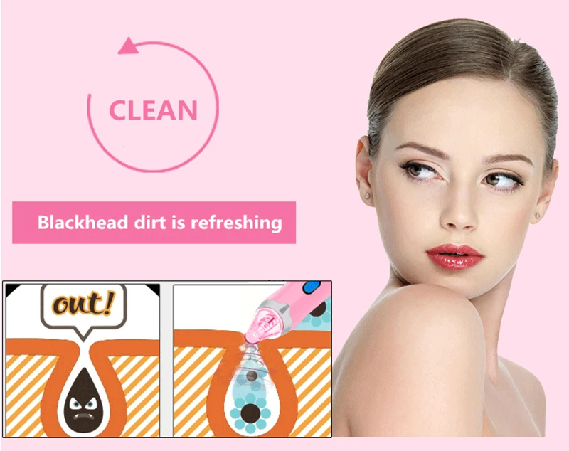 Aspirador de pó Elétrica Facial Poros Sucção Cravo Remover Rosto Pele Acne Espinha Removedor Ferramenta Cuidados Beleza Usb Recarregável 9 ferramenta cuidados beleza usb recarregável