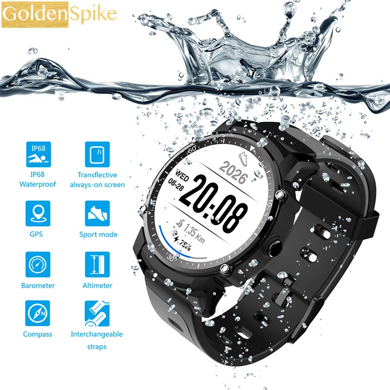 

GOLDENSPIKE FS08 Smartwatch MTK2503 GPS IP68 Resistant Bluetooth 4.0 Heart Rate Multi-mode Sports Monitoring FOR IOS
