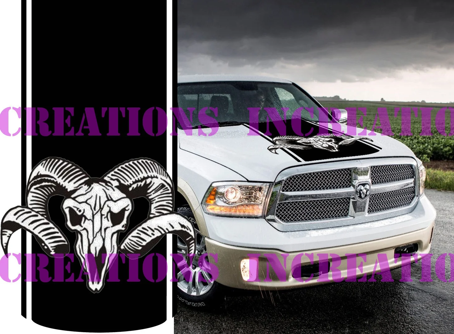 Для универсальных Hemi Dodge Ram Head Новый 2 капот грузовик наклейка Mopar наклейки гонки
