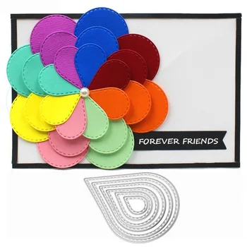 

6PCS Metal Carbon Steel Water Drop Embossing Cutting Dies Stencils Templates Mould for DIY Scrapbooking Album Paper Card