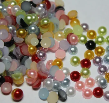 

10000pcs 4MM Half Round Pearls Beads Flatback Scrapbooking Embellishment Craft DIY 10 colors You Can choose
