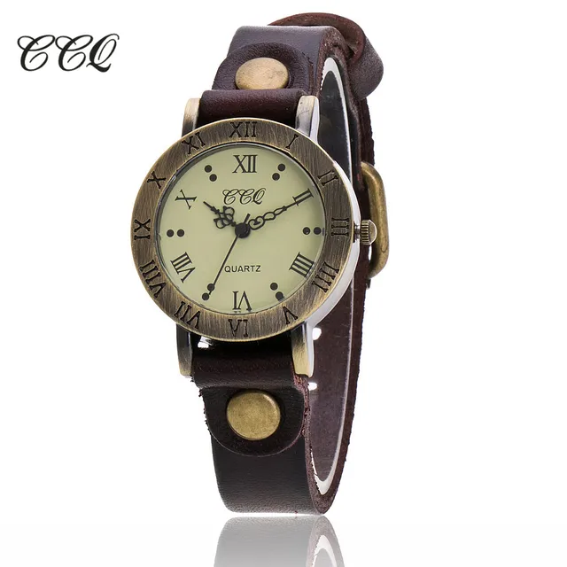 CCQ Brand Vintage Cow Leather Wrist Watch Fashion Women Bracelet Watch Casual Qu CCQ Brand Vintage Cow Leather Wrist Watch Fashion Women Bracelet Watch Casual Qu