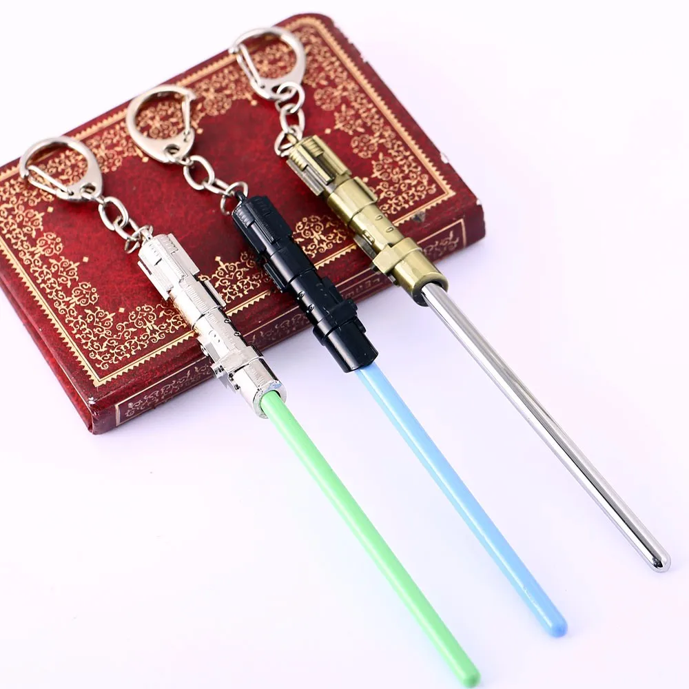 HSIC JEWELRY 6pcs/lot 7 Lightsaber Yoda Lightsaber Model keychain