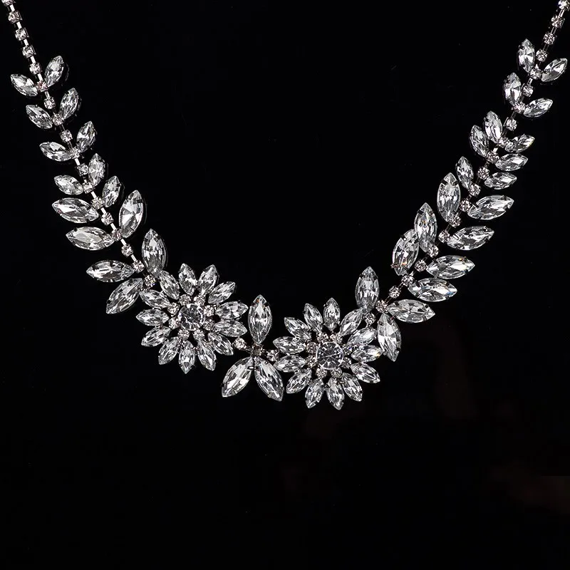 Jewelry новое поступление ювелирные изделия с украшением в виде кристаллов цветочное ожерелье Цепочки и ожерелья и кулоны из нержавеющей стали подарок женщине# N080