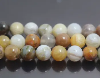 

8mm Bamboo Agate,Natural and Smooth Round Beads, 15 inch Full Strand