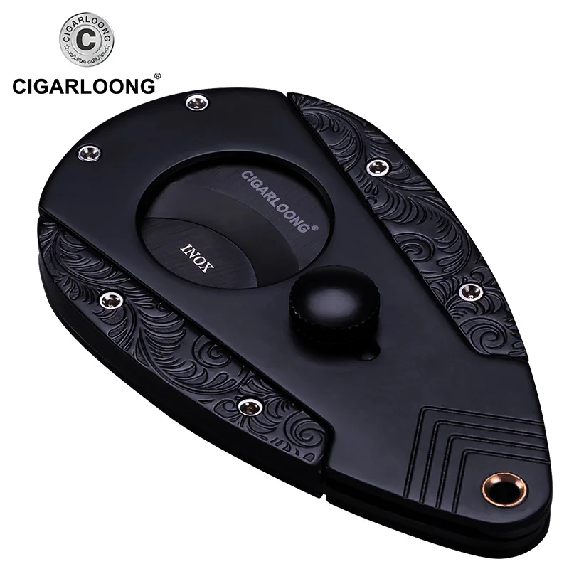  CIGARLOONG Cigar Cutter Sharp Blade Krupp Stainless Steel Portable Cigar Scissors CC-0017