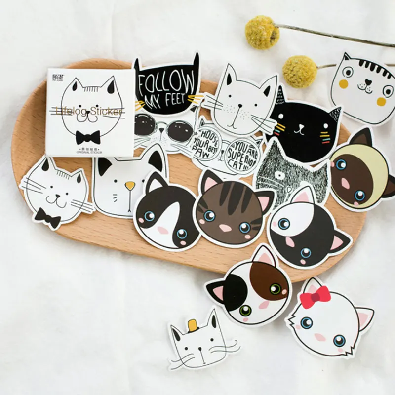 

45 pcs/box pet Head portrait Kawaii Stickers Scrapbook Notebook decoration DIY Handmade Sticker Gift Card Children's gifts