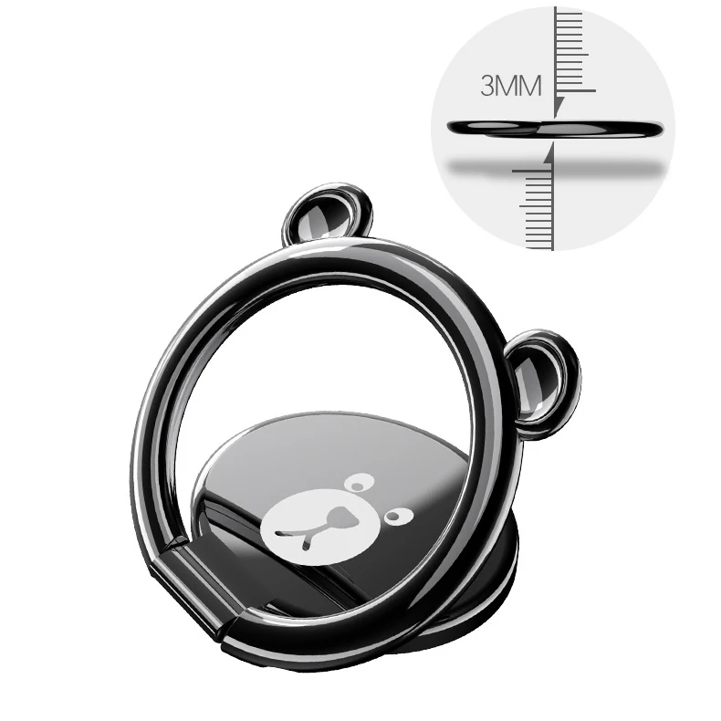 Cartoon bear Finger Ring Holder For Mobile Phone Universal Magnetic 360 Degree Metal Stand Holder For iPhone for Samsung (8)