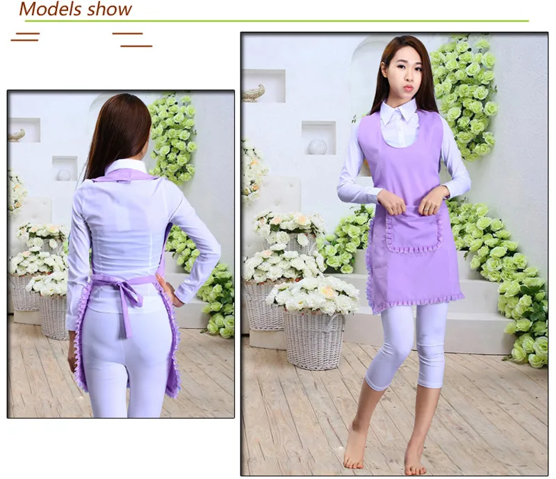 New Korean Women Apron Kitchen Cooking Work Apron Cotton Cafe Cleaning Restaurant Shoulder straps Aprons Bibs With Pockets8