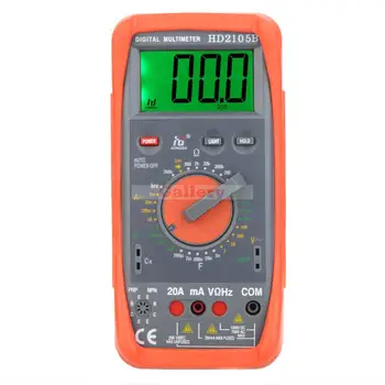

Hd Hd2105b Digital Multimeter Dmm Capacitance Frequency Temperature Meter Tester W Hfe & Lcd Backlight Professional