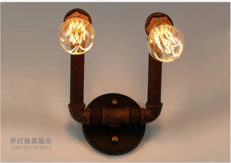 Lâmpada de Parede do Corredor Lâmpada de Parede da Tubulação Tubo de Ferro Lâmpada de Parede Restaurar Antigas Formas Dupla Forjado Varanda Corredor 6 High Quality Luzes e Iluminação