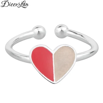 

New Arrivals 925 Sterling Silver Cute Heart Rings for Women Adjustable Size Ring Fashion sterling-silver-jewelry