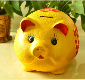 

Ceramic pig large piggy bank kids money box lucky lovely ornaments safe box coin bank valentine's day gift opening gifts