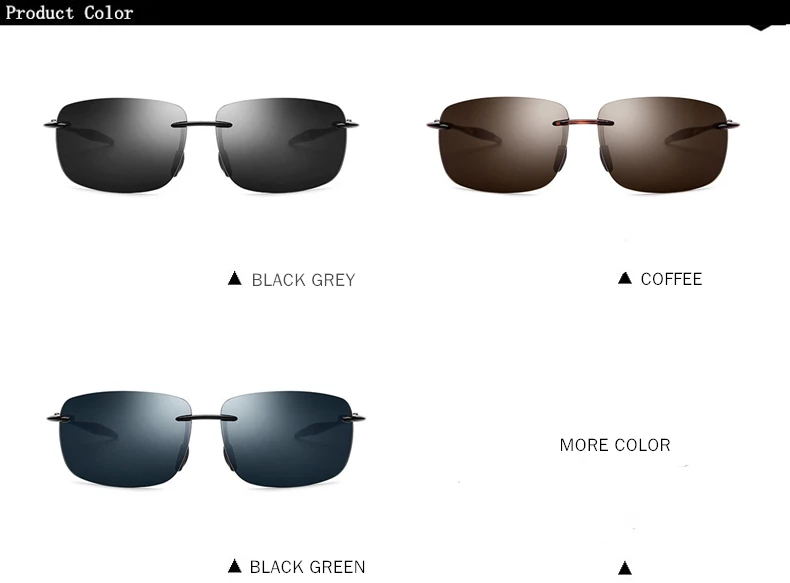 BENZEN высококачественные солнцезащитные очки без оправы, мужские винтажные ультралегкие солнцезащитные очки TR 90, мужские очки UVA/UVB, нейлоновые линзы, черные 9357