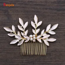 Листья оптом головной убор с расческой свадебный аксессуар для невесты головные украшения Новинка T047
