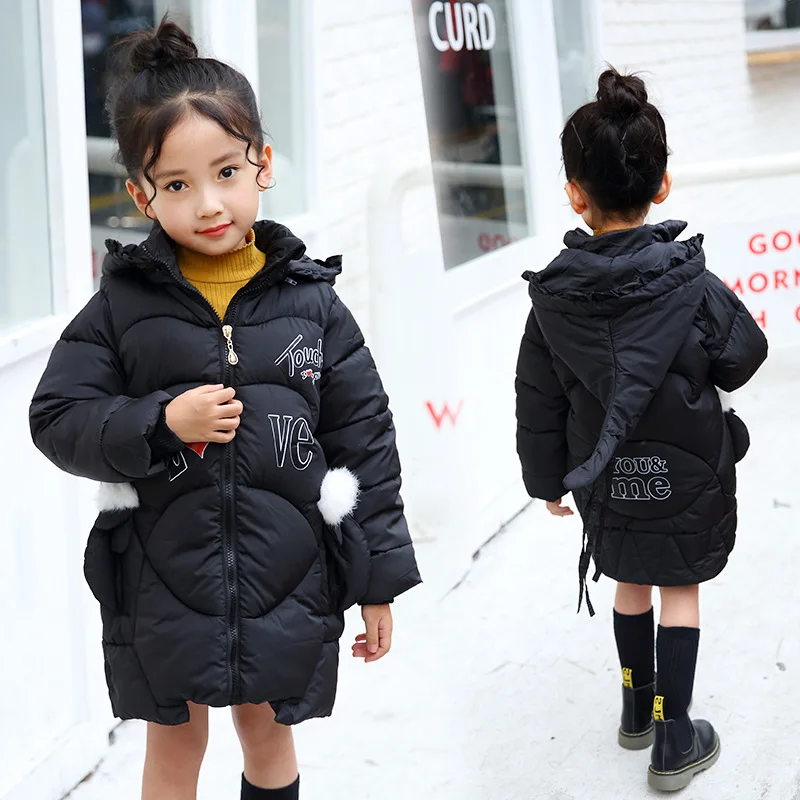 Bien Animal Manteau Dimensions Fille pink Le Image Color Enfants Dessinée Amovible Veste Comportés Bande eggplant light Vers purple Bas Red Green En Chapeau D'hiver cou Trois De Pour Haute black rtq7rI1w